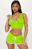 Fashion Ribber Tank Top And Shorts Two Piece Set YD-8748