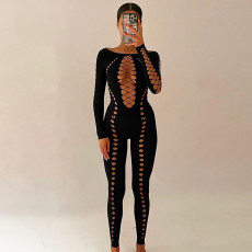 Fashion Sexy Hollow Out Long Sleeve Jumpsuits MXBF-M22JP583