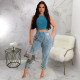 Solid Color Sleeveless Crop Tops And Pants 2 Piece Set YF-10506