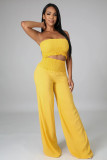 Solid Casual Chest Wrap Pants Two Piece Set GYLY-9468