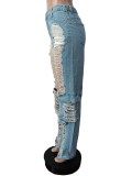 Casual Holes Straight Jeans MEM-88493