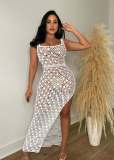 Casual Knit Hollow Out Sequin Beach Dress CM-8685
