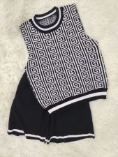 Fashion Knits Sleeveless Tops And Shorts Two Piece Set GDYF-6902