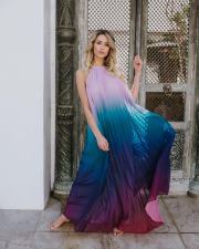 Gradient Color Halter Backless Maxi Dress OM-1629