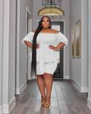 Plus Size One Shoulder Bandage Two Piece Set MIL-L487