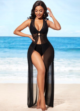 Plus Size Sexy Mesh Halter Beach Dress SMR-12021
