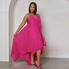 Plus Size Solid Color Loose Maxi Dress NY-10510
