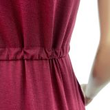 Solid Color V Neck Sleeveless Ruffle Midi Dress HGL-2040