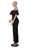 Sexy V Neck Ruffle Off Shoulder Jumpsuit MZ-2798