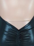 Sexy Low Collar Hot Stamp Midi Dress YD-8751