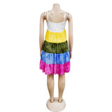 Fashion Multicolour Print Sling Dress GFYX-6509