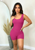 Casual Sleeveless Solid Color Romper MZ-2804