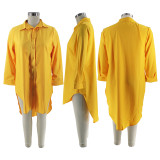 Long Sleeve Lapel Neck Shirt Dress SFY-2334