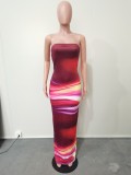 Sexy Off Shoulder Tube Tops Print Dress BGN-282