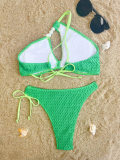 Solid Single Shoulder Bikinis Two Piece Swimsuit CASF-6597