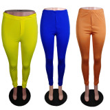Plus Size Casual Solid Color Tight Pants LUO-4022