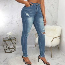 Casual Holes Slim Pencil Jeans HSF-2705