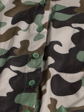 Plus Size Camouflage Print Lapel Mesh Patchwork Maxi Dress SH-390497