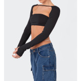 Solid Backless Tube Tos Bandage Two Piece Tops ASL-6680