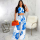 Casual Print Sling Crop Top And Pant Two Piece Set SMR-12029