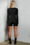 Solid Long Sleeve Square Collar Romper MZ-2805