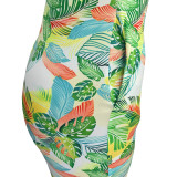 Casual Print Short Sleeve Slim Maxi Dress HHF-9133