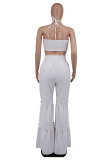 Casual Fashion Solid Halter Jumpsuit XHXF-8671
