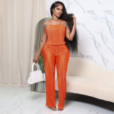 Solid Camisole Top Pants Casual Suit MXBF-K23ST269