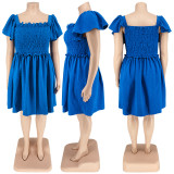 Plus Size Summer Short Sleeve Dress GDAM- 218198