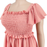 Plus Size Summer Short Sleeve Dress GDAM- 218198
