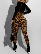 Long Sleeve Tops And Leopard Print Backpack Pants 2 Piece Set XHSY-19608