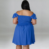 Plus Size Summer Short Sleeve Dress GDAM- 218198