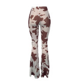 Breathable Mesh Casual Printed Flared Pants ML-7522