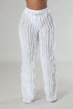 Solid See Through High Waist Loose Pants ME-8420