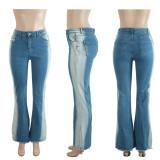 Gradient Color Blocking Micro Flared Jeans ME-8418