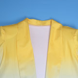 Plus Size Gradient Color Long Sleeve Slim Blazer  NY-K2801