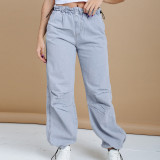 Casual Elastic Strap Loose Jeans CH-23082