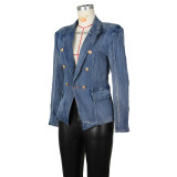 Fashion Double Breasted Denim Jacket Coats ZSD-0614