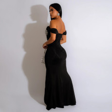 Sexy One Shoulder Sequin Split Evening Dress CYA-900700