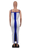 Summer Sleeveless Color Blocking Maxi Dress XHXF-381