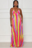 Sexy Print Tie Up Maxi Dress XHXF-366