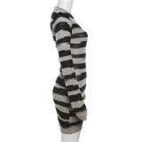 Sexy Knits Contrast Color Mini Dress XEF-32601