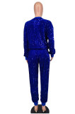 Fashion Sequin Long Sleeve Two Piece Pants Set XHXF-8682