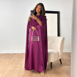 Round Neck Loose Long Robe Chiffon Dress MUE-7955