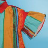 Plus Size Contrast Color Patchwork Shirt Dress NY-10552
