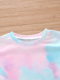 Kids Girl Tie Dye Print Sweatshirt Sport Two Piece Pants Set GYMF-123