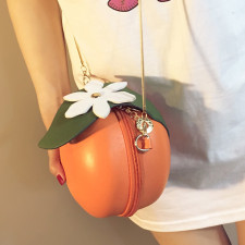 Cute Orange Chain Crossbody Small Round Bag HCFB-9