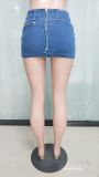 Slim Fit Love Pocket Denim Skirt LX-6963