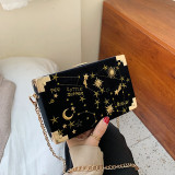 Velour Embroidered Star Chain Shoulder Crossbody Bag HCFB-301666