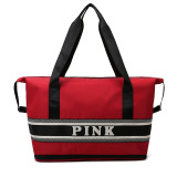 PINK Letter Print Fitness Sports Shoulder Travel Bag HCFB-20807
